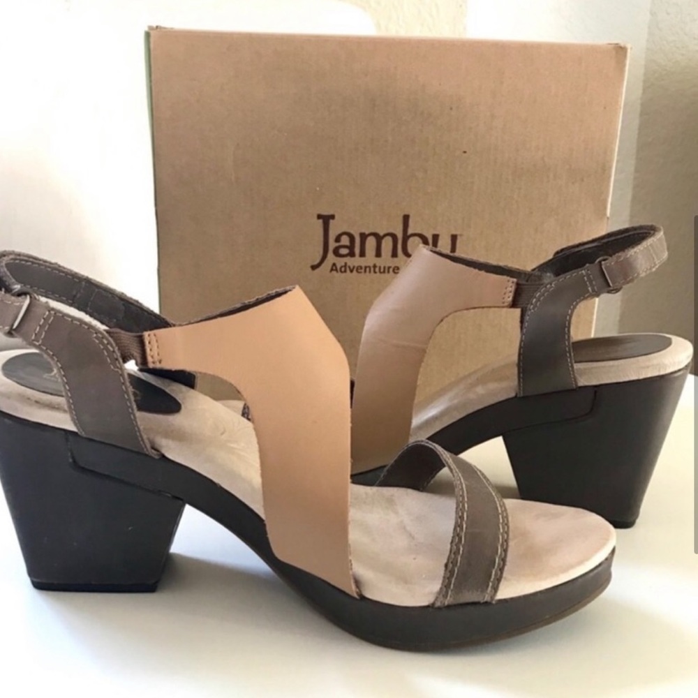Jambu Two-Tone Tan and Brown Platform Sandals
